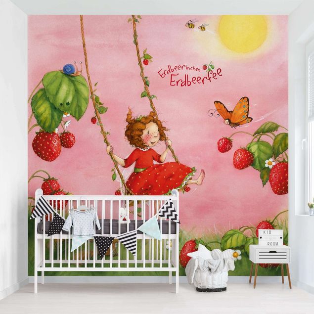 Moderne tapet Little Strawberry Strawberry Fairy - Tree Swing