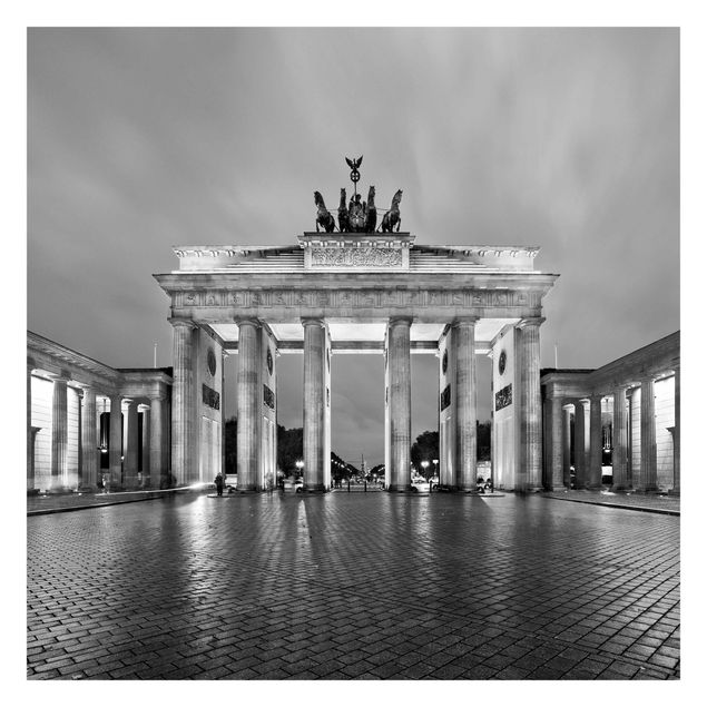 Tapet sort hvid Illuminated Brandenburg Gate II