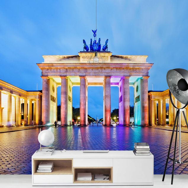 Fototapet arkitektur og skyline Illuminated Brandenburg Gate