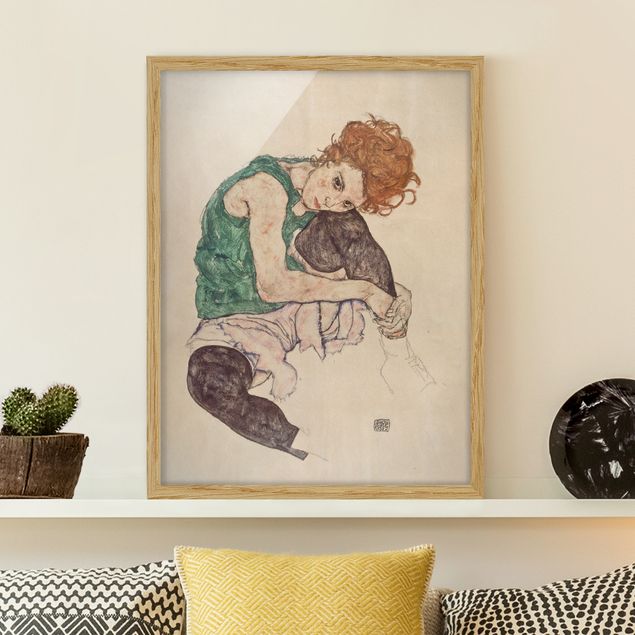 Kunst stilarter ekspressionisme Egon Schiele - Sitting Woman With A Knee Up
