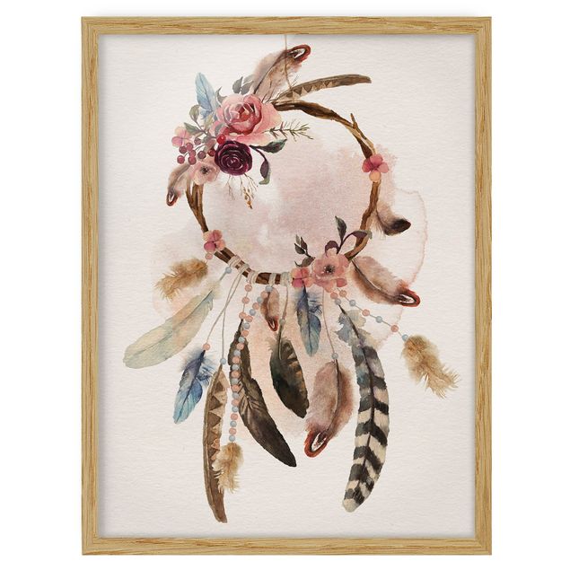 Billeder moderne Dream Catcher With Roses And Feathers