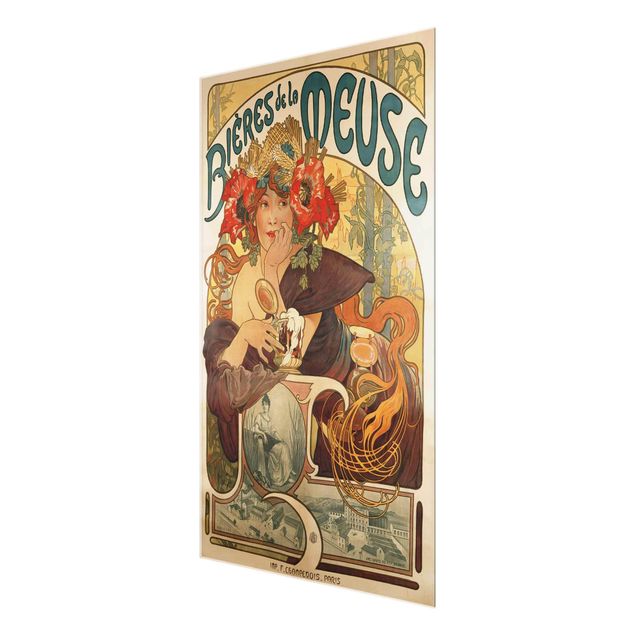 Billeder kunsttryk Alfons Mucha - Poster For La Meuse Beer