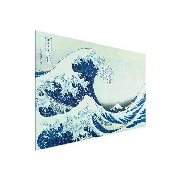 Glasbilleder landskaber Katsushika Hokusai - The Great Wave At Kanagawa