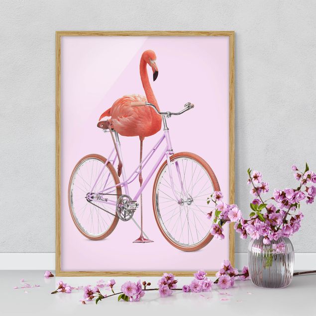 køkken dekorationer Flamingo With Bicycle