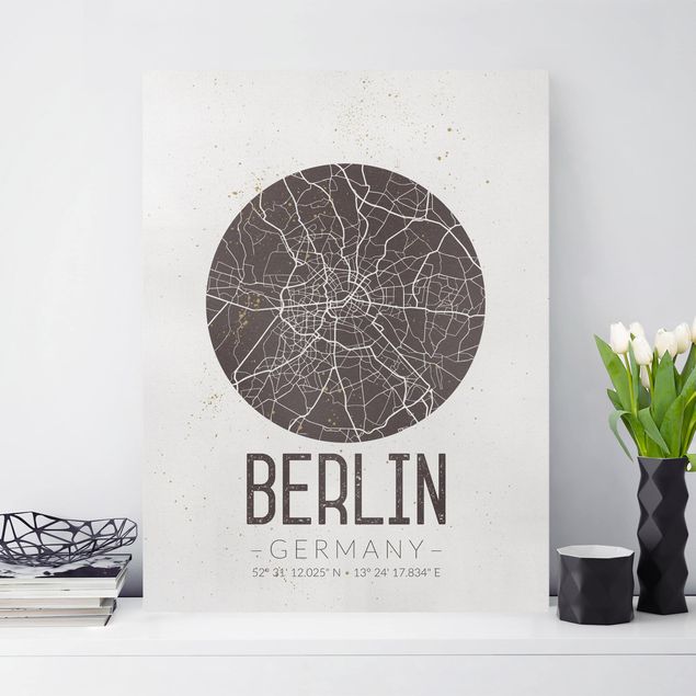 køkken dekorationer City Map Berlin - Retro