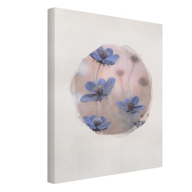 Billeder blomster Water Colours - Blue Kosmeen