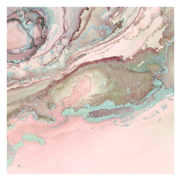 Tapet moderne Colour Experiments Marble Light Pink And Turquoise