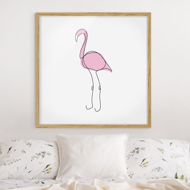 Børneværelse deco Flamingo Line Art