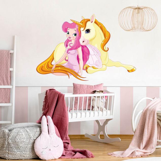 Wallstickers Fairy with her unicorn