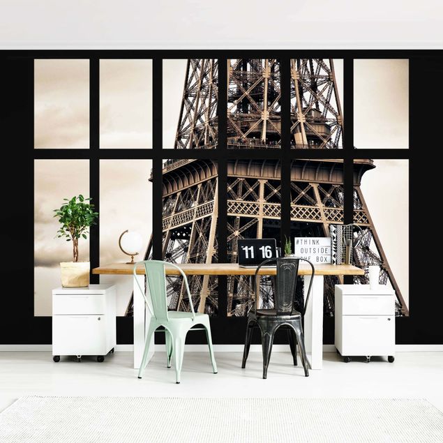 Fototapet Paris Window Eiffel Tower Paris