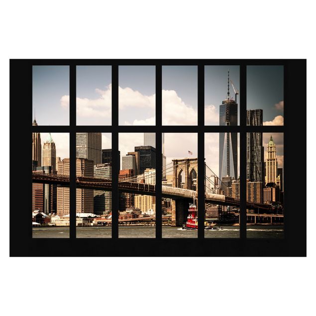 Tapet Window New York Brooklyn Bridge