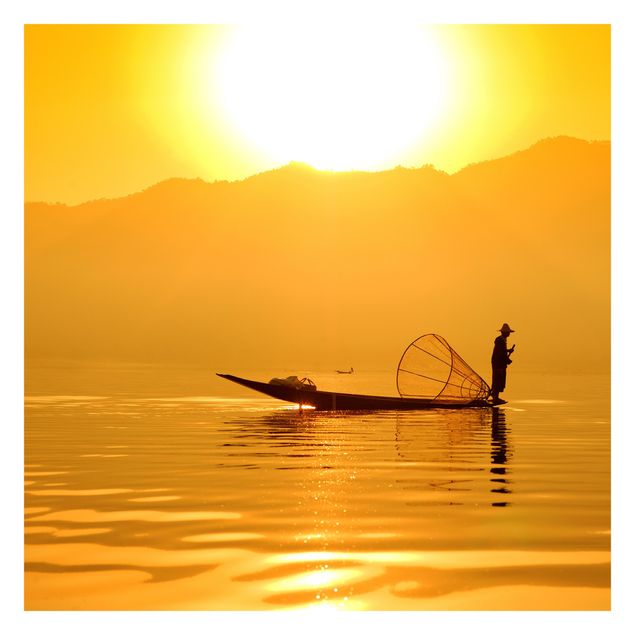 Fototapet landskaber Fisherman And Sunrise