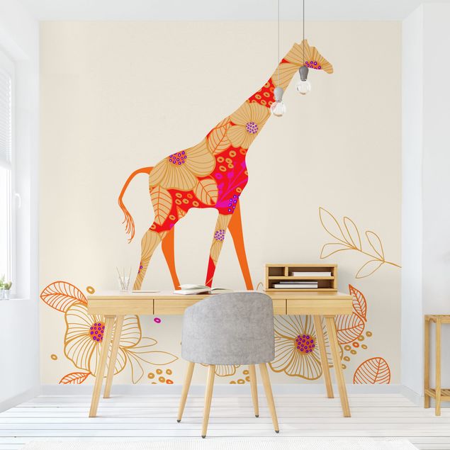 Børneværelse deco Floral Giraffe