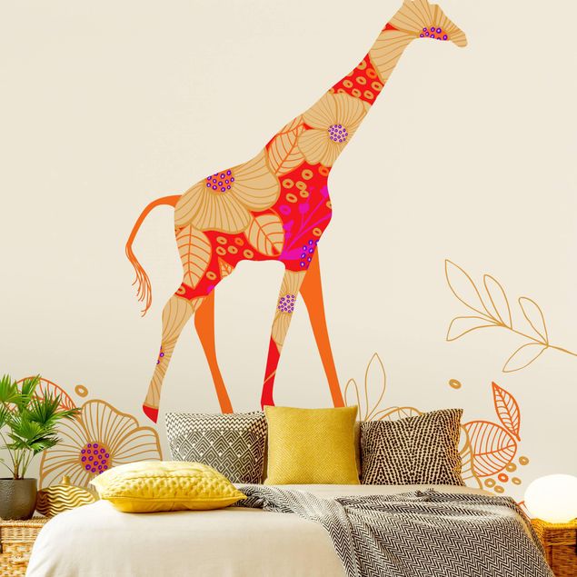 Moderne tapet Floral Giraffe
