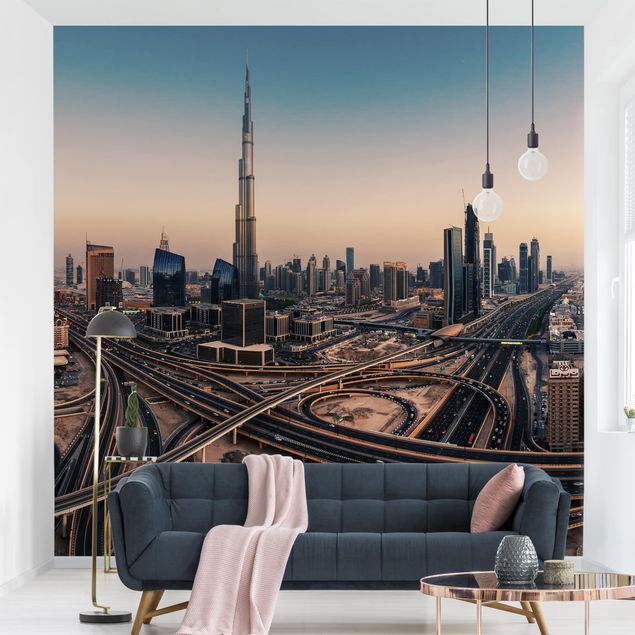 Fototapet arkitektur og skyline Abendstimmung in Dubai
