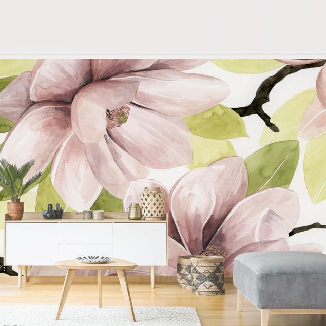 Tapet blomster Magnolia Blushing II