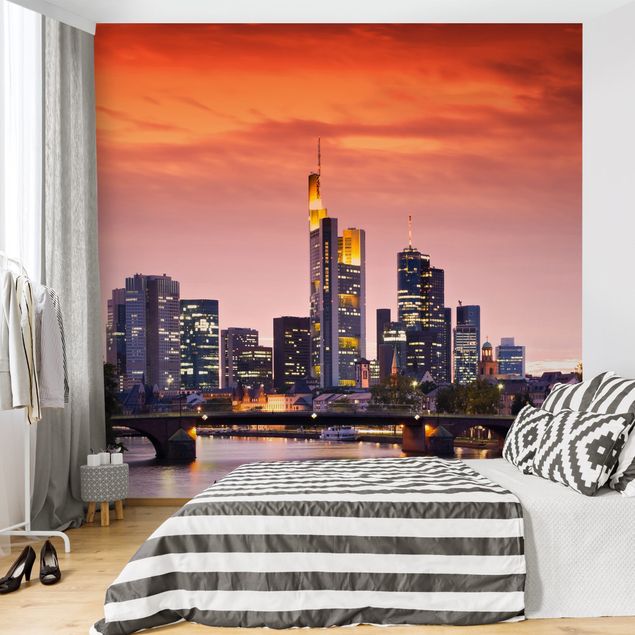Tapet orange Frankfurt Skyline