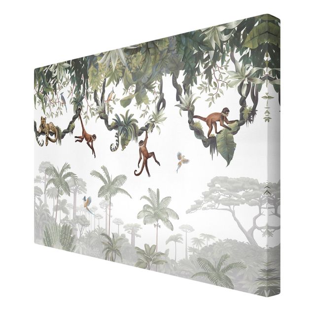 Billeder jungle Cheeky monkeys in tropical canopies