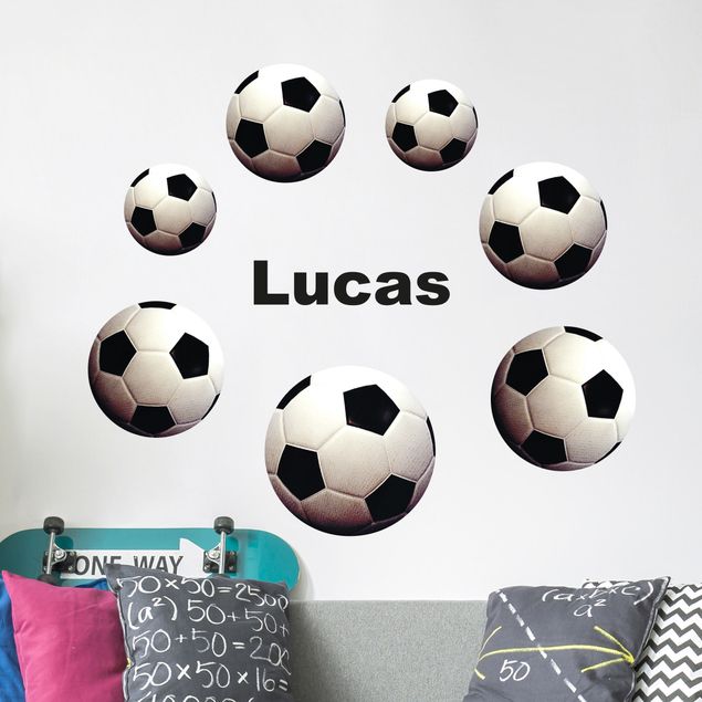 Wallstickers fodbold Soccer balls set