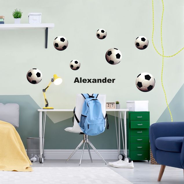 Wallstickers med egen tekst Soccer balls set