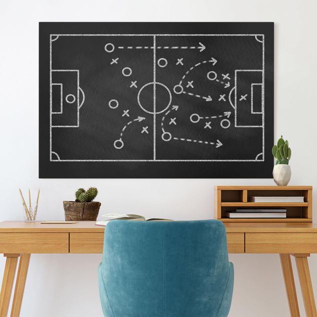 Billeder fodbold Football Strategy On Blackboard