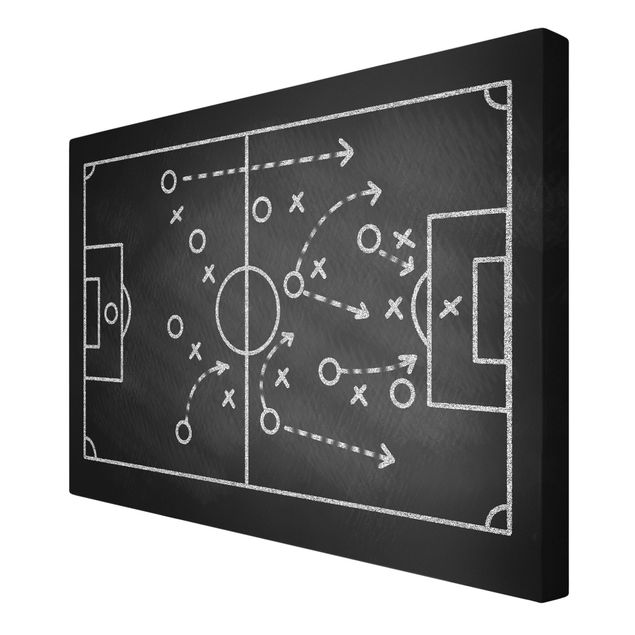 Billeder sort og hvid Football Strategy On Blackboard