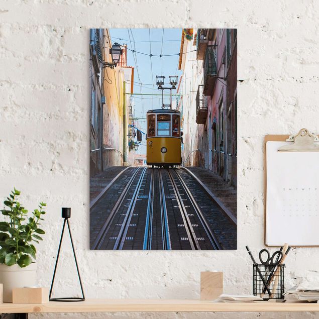 Billeder moderne Yellow Cableway In Lisbon