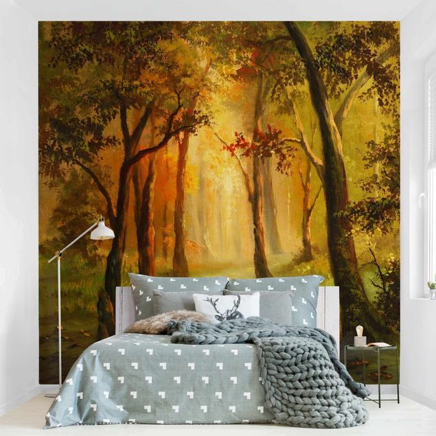 Moderne tapet Painting Of A Forest Clearing