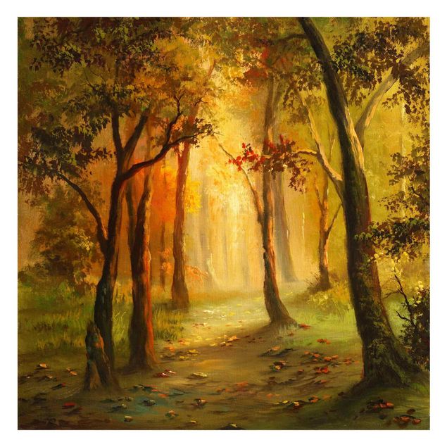 Tapet Painting Of A Forest Clearing