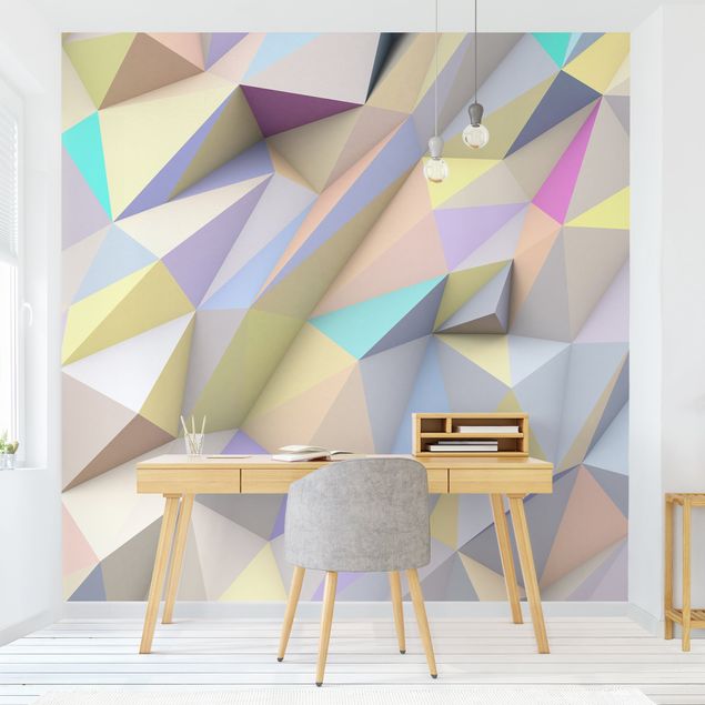 køkken dekorationer Geometric Pastel Triangles In 3D