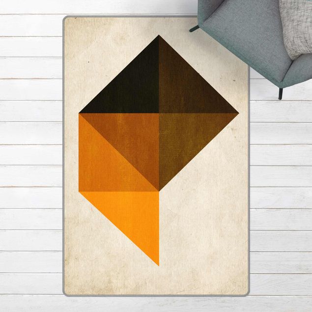 Orange tæpper Geometrical Trapezoid
