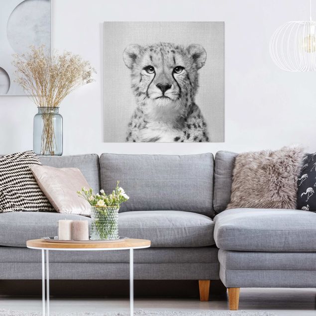 Billeder på lærred katte Cheetah Gerald Black And White