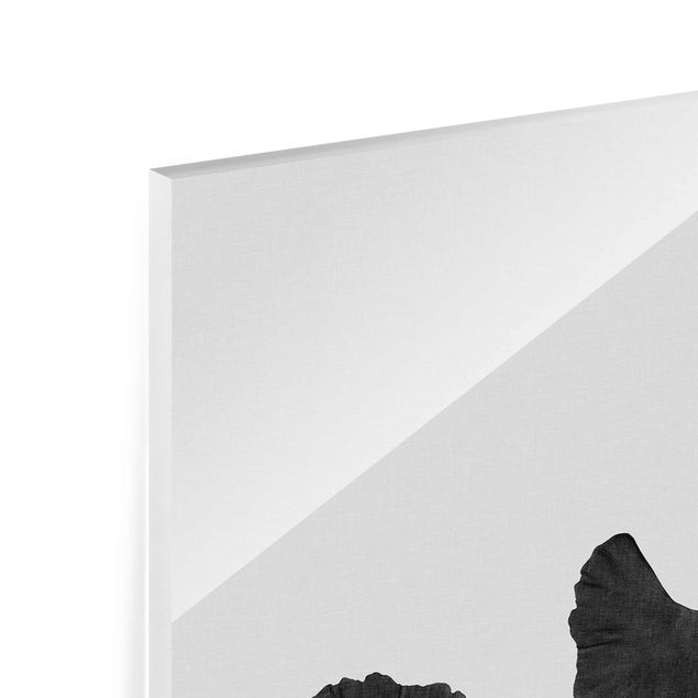 Glas magnettavla Ginkgo Composition In Black And White
