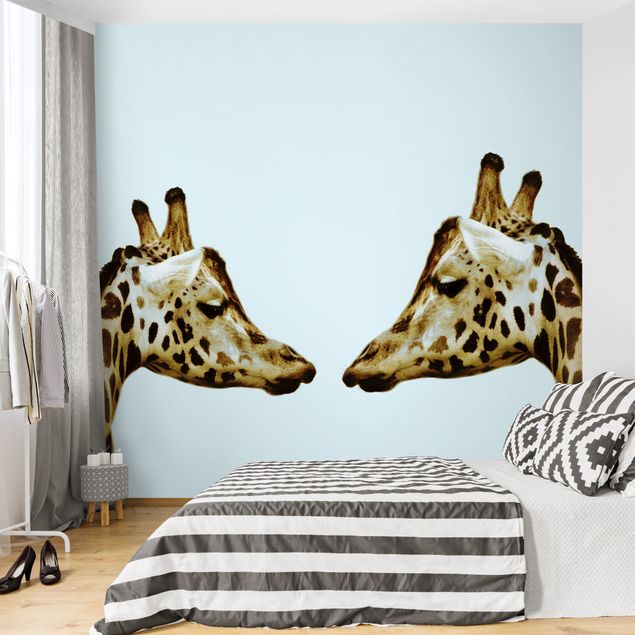 Moderne tapet Giraffes In Love