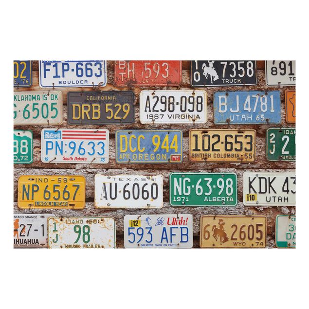 Billeder Rainer Mirau American License Plates On Wood