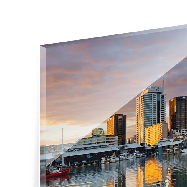 Glas magnettavla Auckland Skyline Sunset