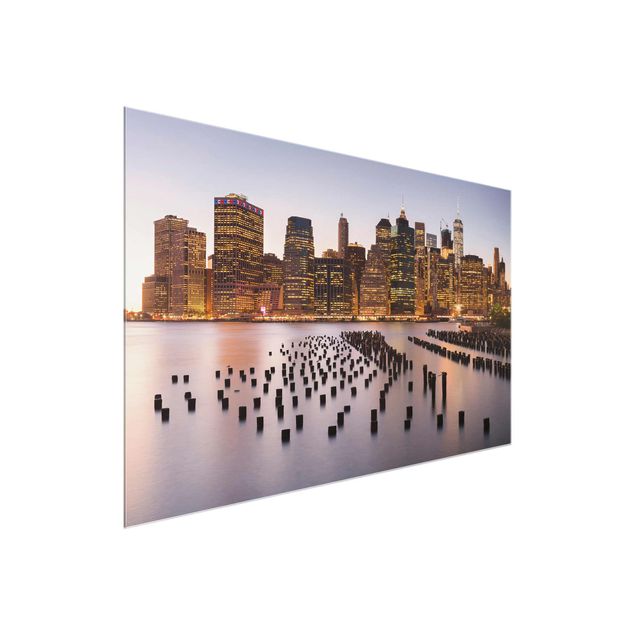 Glasbilleder arkitektur og skyline View Of Manhattan Skyline