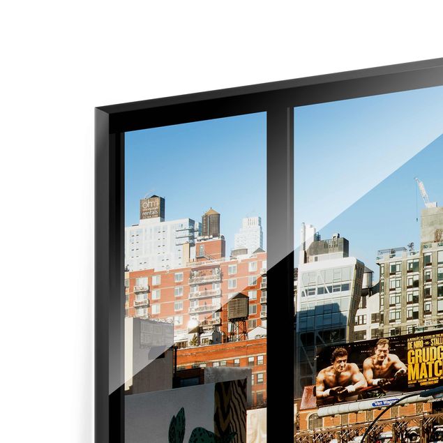 Glas magnettavla View From Windows On Street In New York