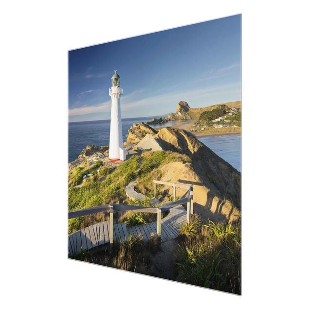 Glasbilleder strande Castle Point Lighthouse New Zealand