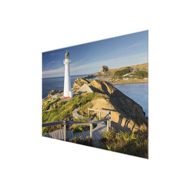 Glasbilleder strande Castle Point Lighthouse New Zealand