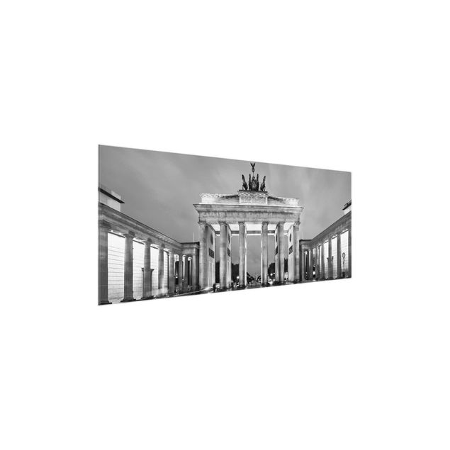 Glasbilleder Paris Illuminated Brandenburg Gate II