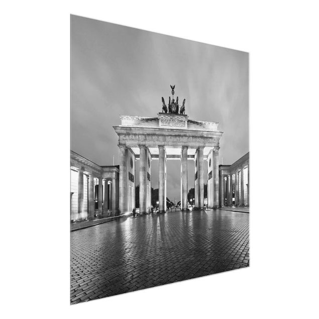Glasbilleder Paris Illuminated Brandenburg Gate II