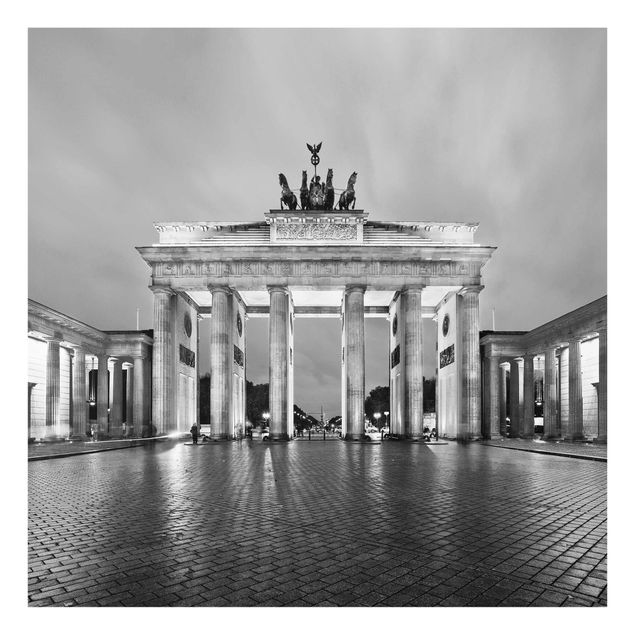 Glasbilleder arkitektur og skyline Illuminated Brandenburg Gate II