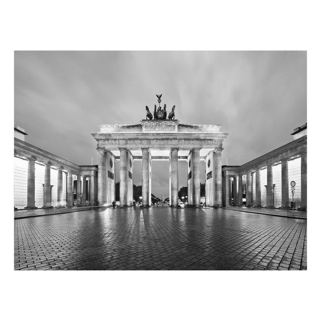 Glasbilleder arkitektur og skyline Illuminated Brandenburg Gate II