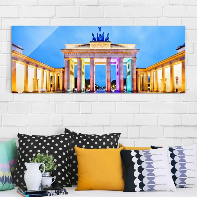 Glasbilleder Berlin Illuminated Brandenburg Gate