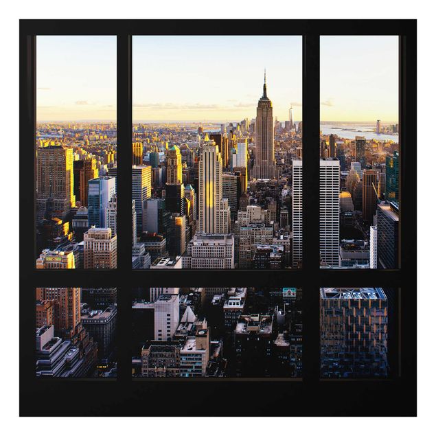 Billeder arkitektur og skyline Window View At Night Over New York