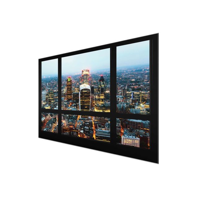 Billeder moderne Window view illuminated skyline of London