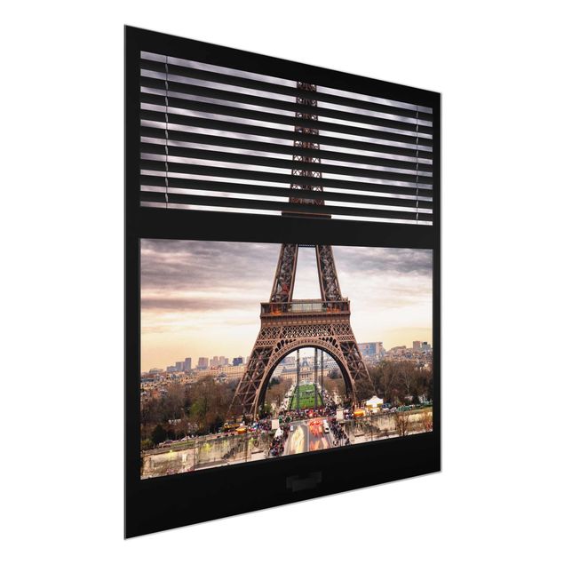 Glasbilleder arkitektur og skyline Window Blinds View - Eiffel Tower Paris