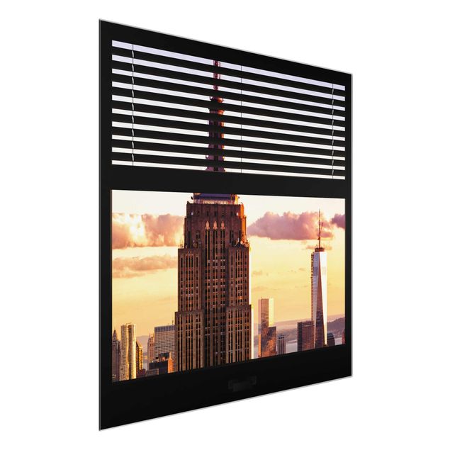 Glasbilleder arkitektur og skyline Window View Blind - Empire State Building New York