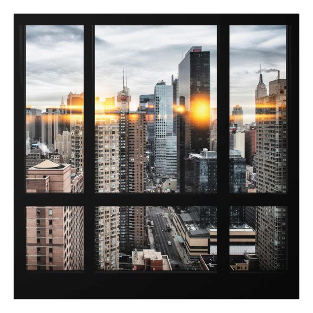 Billeder arkitektur og skyline Windows Overlooking New York With Sun Reflection